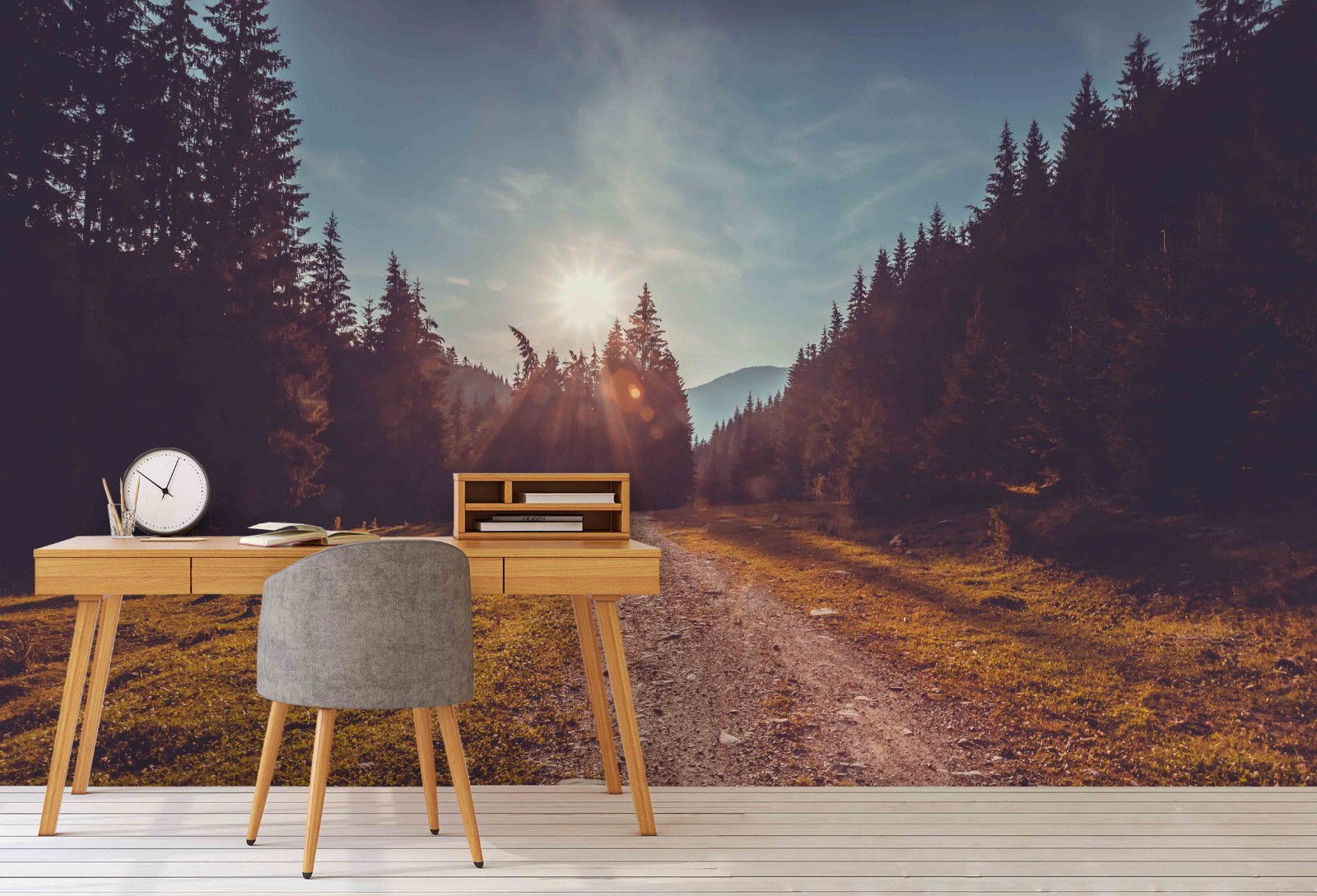 3D Forest Path Landscape Wall Murals Wallpaper Murals Wall Sticker