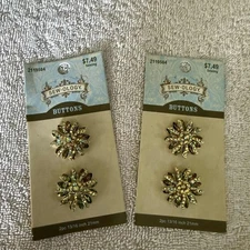 Sew-ology Buttons 2pc 13/16 21mm Gold Multi-color 2 packs
