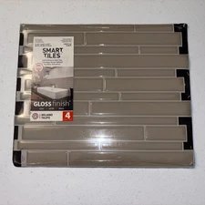 Smart Tiles Self Adhesive Wall Tiles, Milano Taupe, 4 Sheets, 11.55x9.63x0.07 In