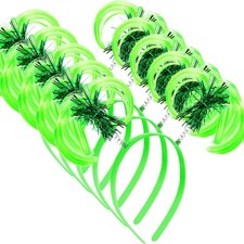 6 Pcs Halloween Pom Pom Headband, Tinsel Wrapped Ponytail Bopper, Crazy Hair