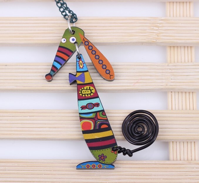 Collier chien Scoubidou en acrylique coloré pour petit animal