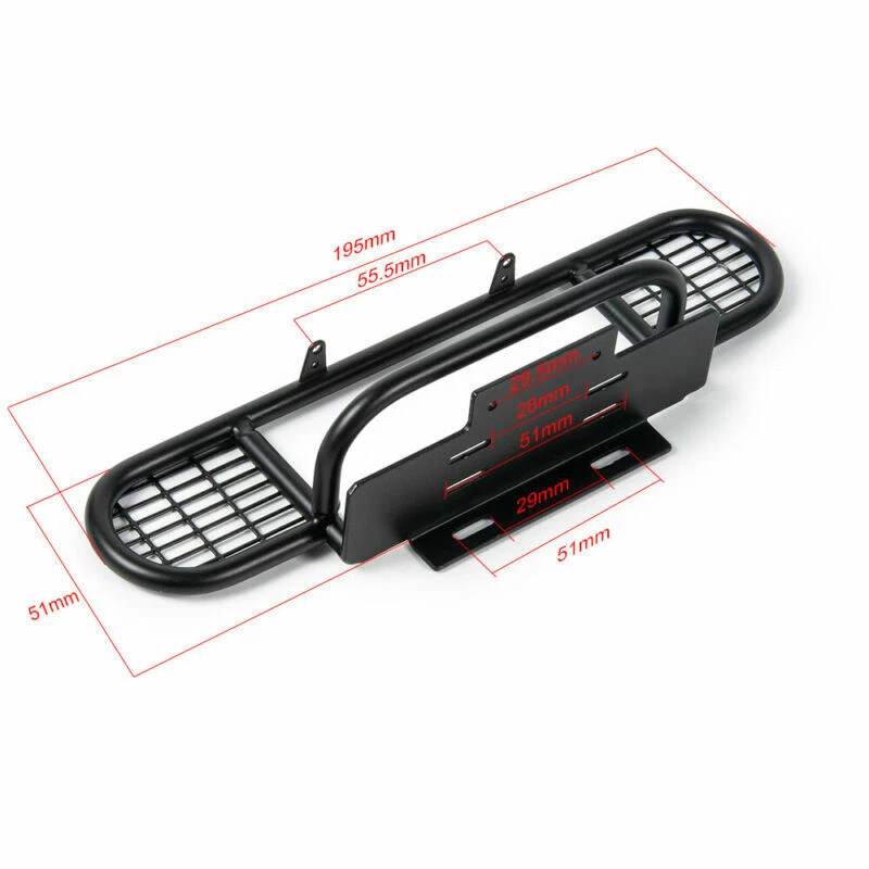 Metal CNC Front Bumper Bull Bar For RC 1/10 D90 D110 RC4WD Rock Crawler Car US - Image 3 of 4