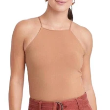 A New Day Womens Nude Tank Top Bodysuit Base Layer Beige Spaghetti Strap XL