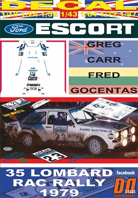 DECAL FORD ESCORT RS 1800 MKII G.CARR RAC R. 1979 10th (12)