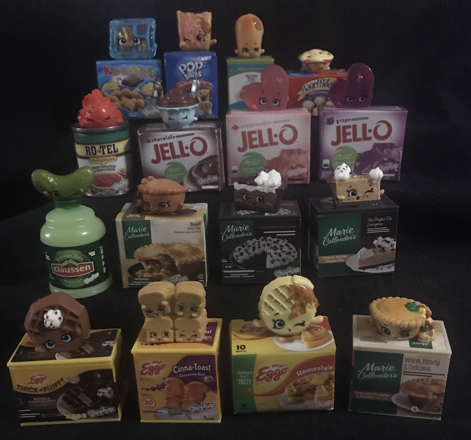 (16pc) Shopkins Real Littles + Matching Containers (32pc Total) Mini Foods LOT 1