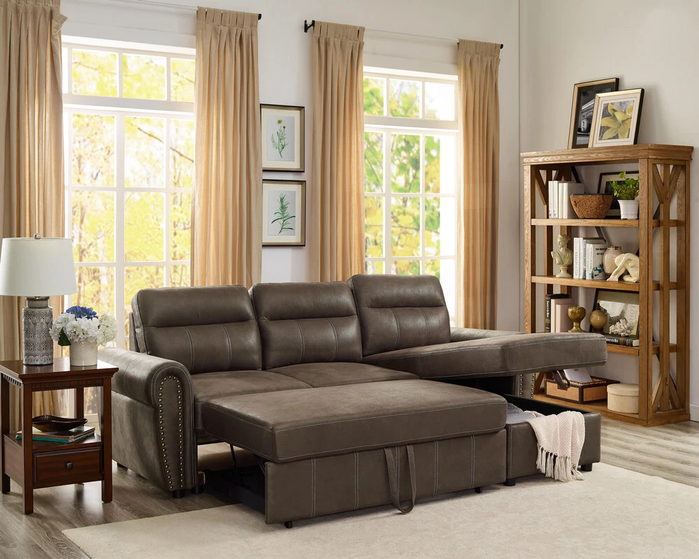 Lilola home kipling microfiber cheap reversible sleeper sectional sofa