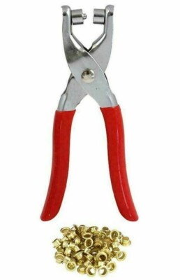 Neu 200 Messingösen 4 mm innen & 8 mm außen - Lochmacher/Leder Handwerk