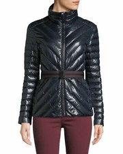 Hunter Refined Gloss Down Puffer Coat - Choose Size - Navy Jacket Goose Short