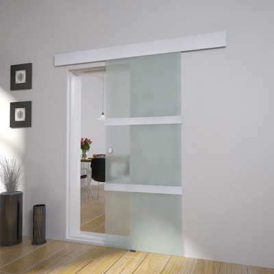 Glasschiebetür Glastür Schiebetür Tür Glas Zimmertür Satiniert 20x50x750 mm A9G8