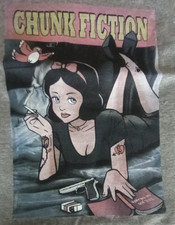 Mens Chunk Fiction Chunk T Shirt Medium Grey BNWT Snow White Tatoo Gun Smokes T