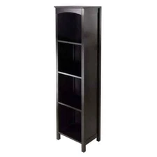 Winsome Wood Storage Shelf 5-Tier Vertical Orientation Espresso Closed Back
