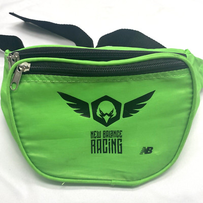 New Balance Racing Neon Green Fanny Pack Waist Bag Two Pockets running adjustabl
