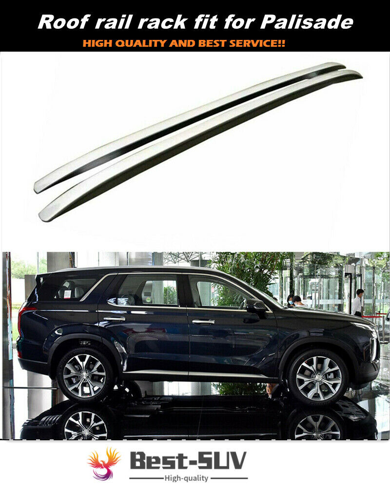 2Pcs ABS Roof Rail Racks Side Rail Bar Fits for Hyundai Palisade 2019 ...