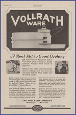 Vintage 1920 VOLLRATH Ware Enamel Roasting Baking Pans Rice Boiler 20's Print Ad