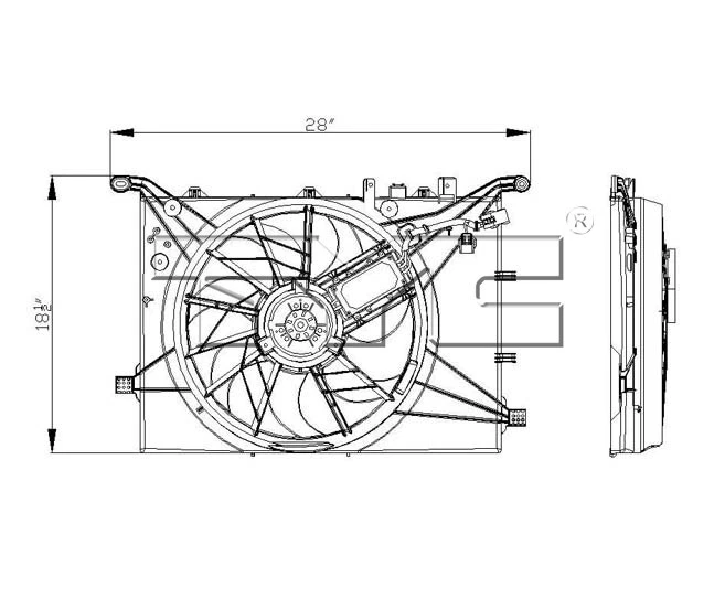 Dual Radiator and Condenser Fan Assembly TYC For 2000-2003 Volvo S80 2001 2002 Foto 3 de 4