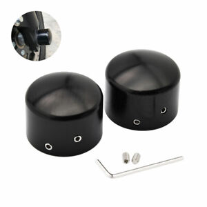 Front Axle Nut Cover Axle Caps Fit for Harley Softail Dyna Touring Street Glide