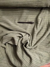 Polartec Super soft sage green stripe light weight fabric fleece by the yard