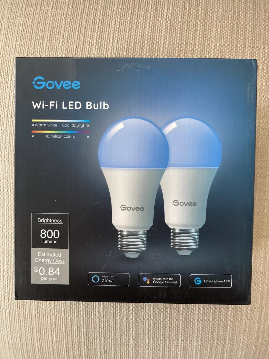 Govee Smart Light Bulbs WiFi & Bluetooth LED Bulbs RGBWW Color Changing 2  Pack