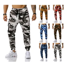 Mens Camo Cargo Pants Trousers Military Combat Army Tactical BDU Camoflage Pants