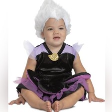 Baby Girls Disney Little Mermaid purple Ursula dress Costume size 6-12 months