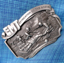 EMT Belt Buckle Emergency Medical Tech Extrication  LE Vtg 80s JJ    .XTT748