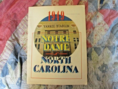 1949 NOTRE DAME NORTH CAROLINA PROGRAMM College Football KAMPF GEGEN IRISCHE MEISTER