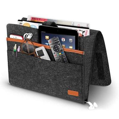 Filz Nachttisch Aufbewahrung Organizer Bett Schreibtisch Tasche Sofa TV Fernbedienung Bett Halter
