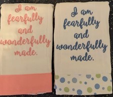 I am Fearfully and Wonderfully Made Cloth Diaper Burp Cloths - pink or blue