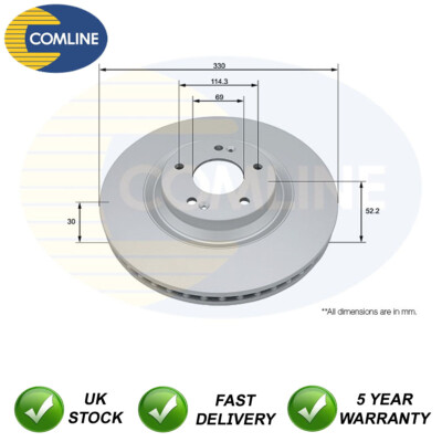 Brake Disc Front Comline Fits Hyundai i30 2017- 1.0 1.4 1.6 CRDi 2.0 #1