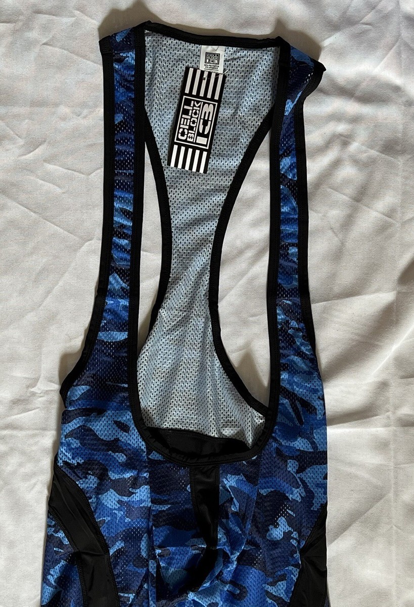 NEW CELLBLOCK13 AJAX BLUE CAMO MESH WRESTLING SINGLET SIZE MEDIUM  