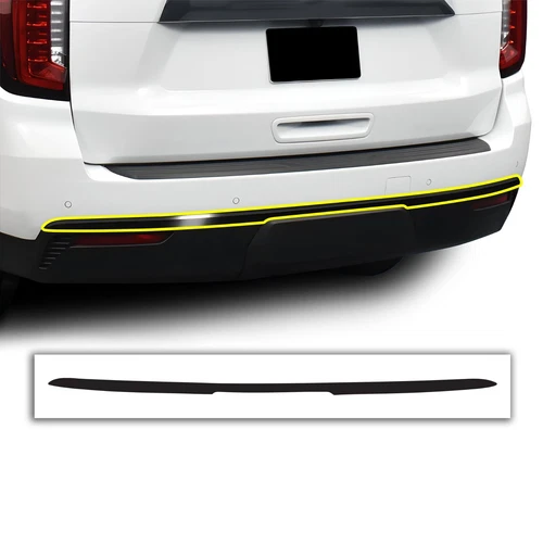 Fits GMC Yukon 2021-2025 Rear Bumper Chrome Delete Decal Blackout Vinyl Trim