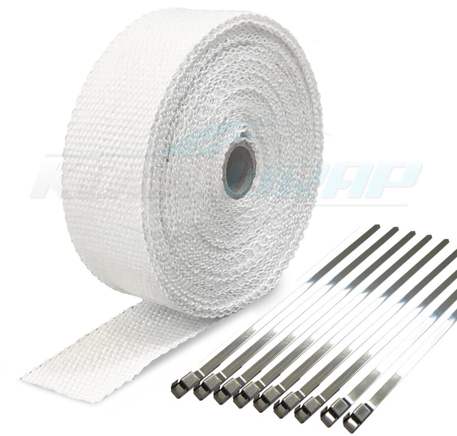 Motorcycle Exhaust Wrap Exhaust Header Heat Wrap Tape – 2 Rolls Titanium 15M Fiberglass Wrap 40 Zip Ties For Motorcycle, Car & Truck Header Wrap Titanium - Foto 12