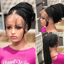 Handmade cornrow ponytail wig. Made on a full lace wig.length is 30inches.