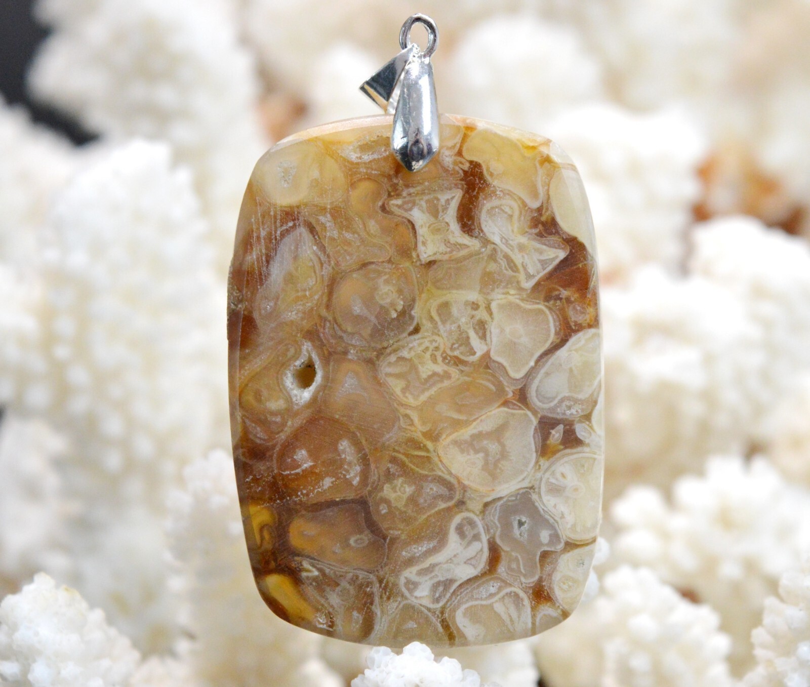 Agate 122 carats pendentif cabochon d'exception en pierre fine DO56 - 2