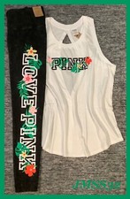 Victoria's Secret Pink Tropical Floral OB Tank Top  Tie Dye Leggings Set XL NWT