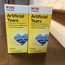 2 CVS Health Artificial Tears Sterile Lubricant Eye Drops For Dry Eye 1 OZ
