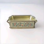 Vintage Pyrex 212 Glass Loaf Pan and 1981 Teleflora Tin Metal Holder