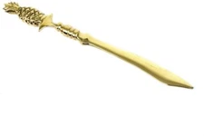 Vintage Antique Style Heavy Solid Brass Pineapple letter Opener Desk Collectible