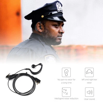2 Pin Security Walkie Talkie Headset/Earpiece Mic Ear-hook For Kenwood Baofeng