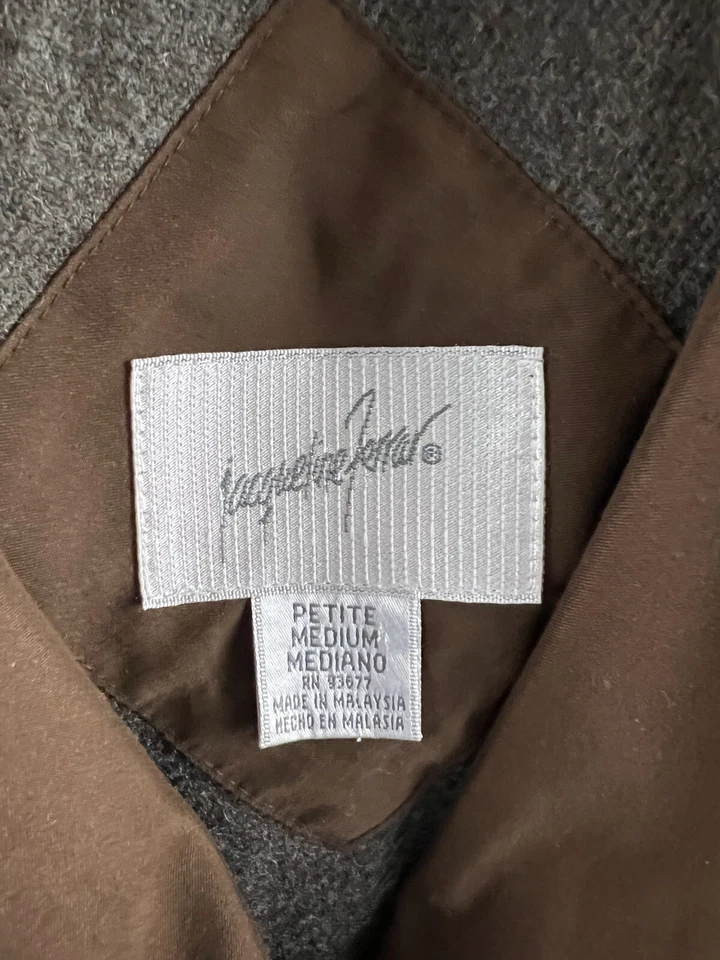 Abrigo Jaqueline Ferrar Marrón Doble Pecho Cintura Ajustada Para Mujer Talla Mascota Mediana Foto 2 de 4