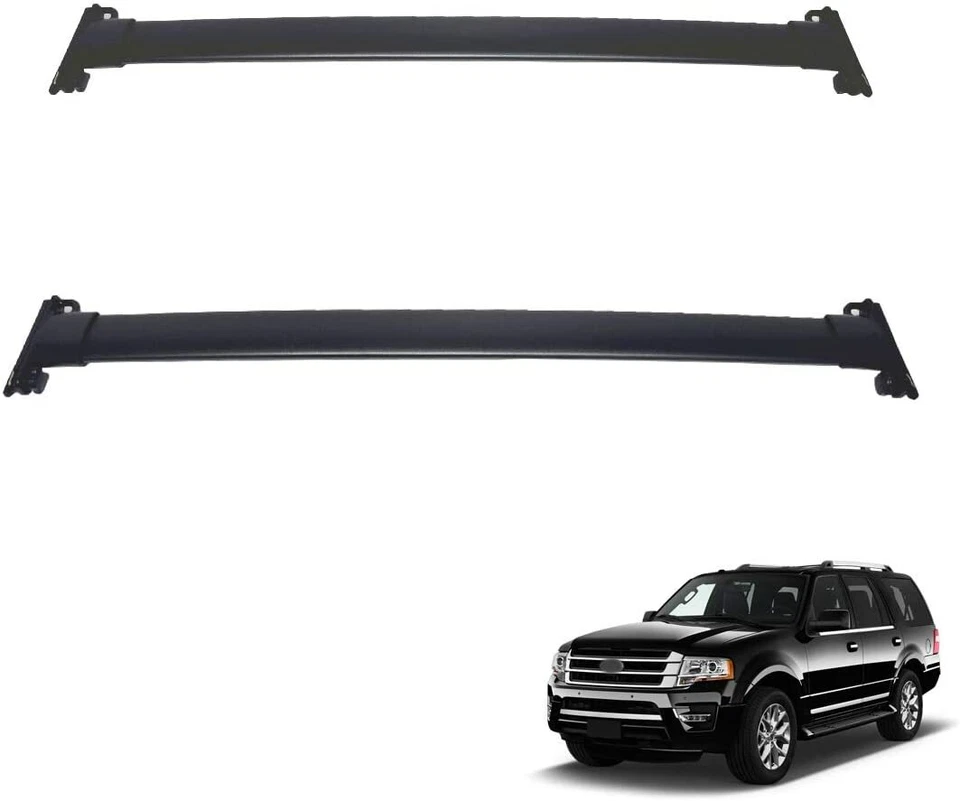 Barras transversales de techo para Ford Expedition 2005-2017 barra transversal de aluminio carga negra Foto 2 de 4