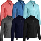 CALLAWAY MENS GOLF PIECED WAFFLE 1/4 ZIP SWINGTECH THERMAL GOLF SWEATER PULLOVER