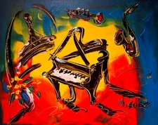 PARIS .JAZZ  ARTWORK Large Abstract Modern Original Oil Painting G45544tH5