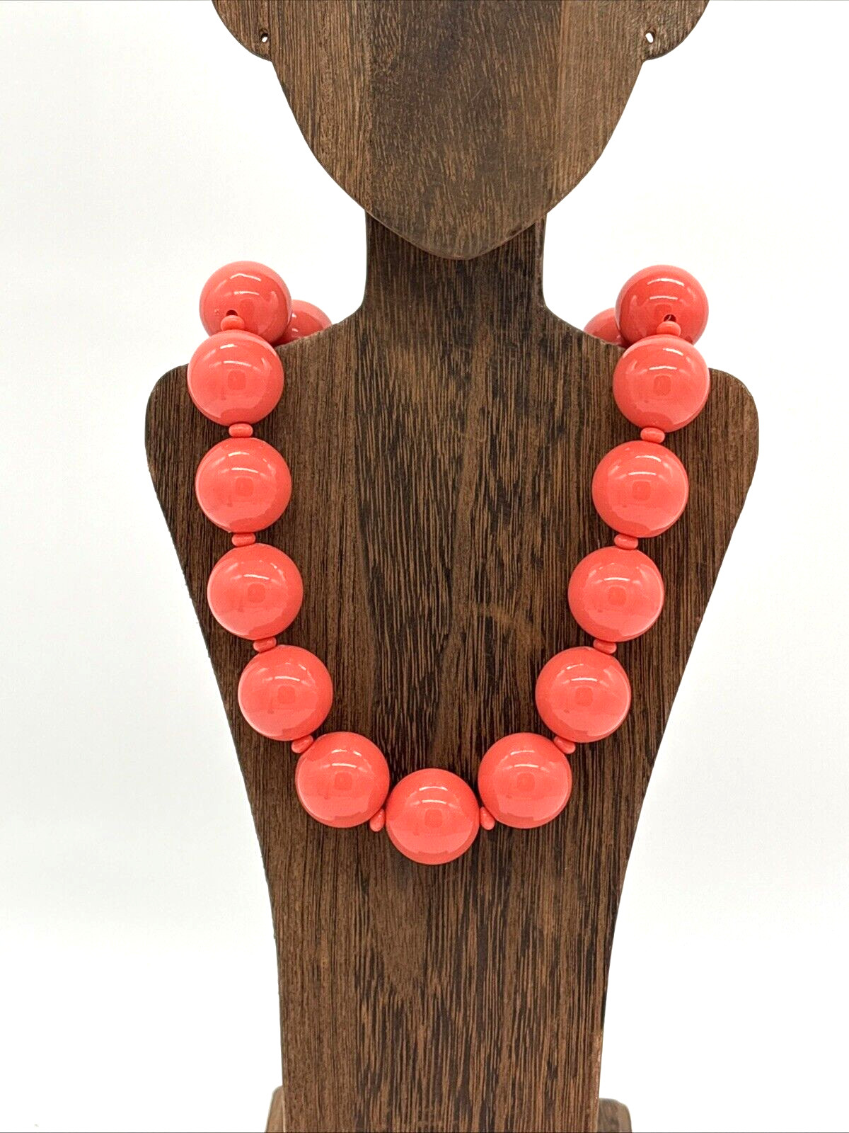 Chunky Statement Necklace Beaded Orange Large - image 2