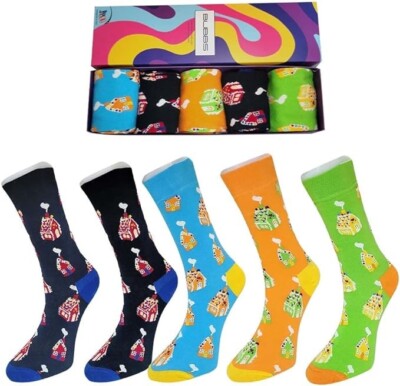 BUBBS Funny Socks - Novelty Design Cotton Socks Ankle   Fun Patterns - Pack of 5