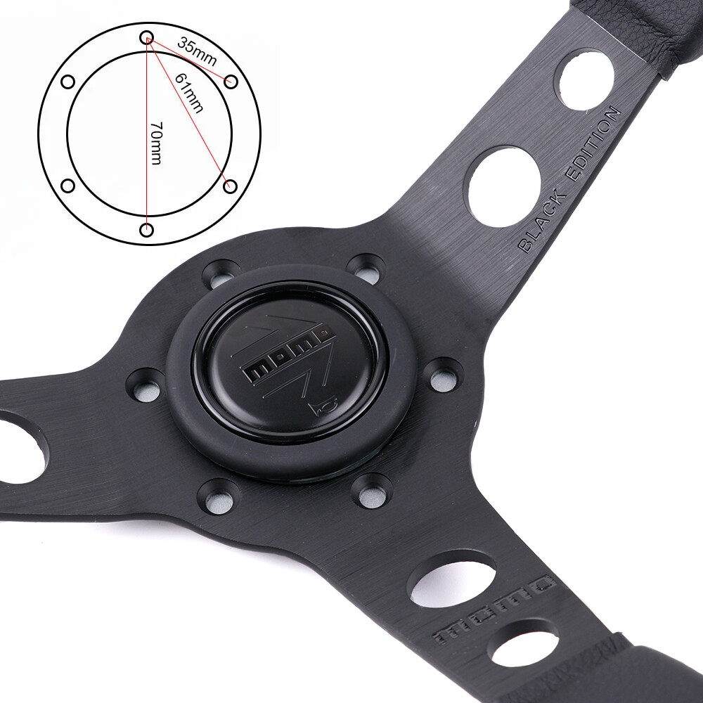 350mm/14inch MOMO MOD07 BLACK EDITION Deep Dish Leather Sport