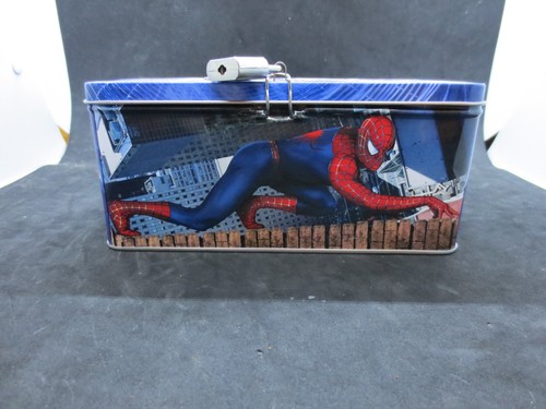 Vintage Marvel 2004 Spiderman 2 Metal Tin Box w/ Padlock & Keys - Rare - Picture 3 of 7