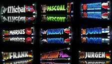 TRUCKER Nameplate LKW Namensschild - LED Acryl Leuchtschild 12V 24V mit edler La