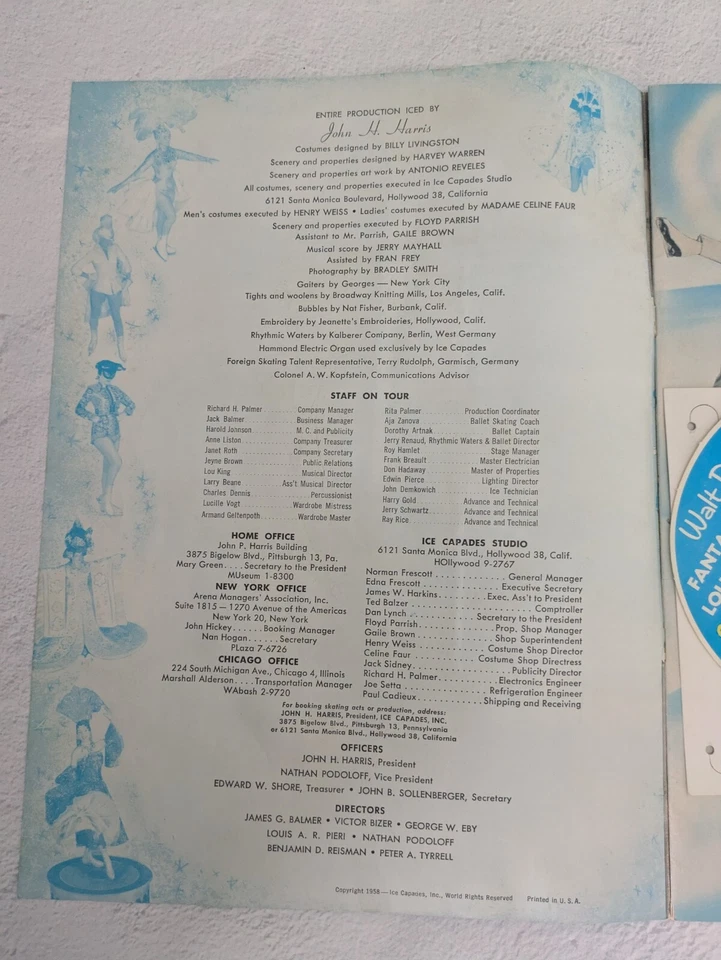 Programa Ice Capades 1958 - Walt Disney Fantasia, recuerdos adicionales, Aja Zanova Foto 4 de 4