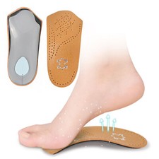 1 Pair Flat Insoles Arch Half Pad Insoles Leather Arch Support Inserts Shoe Pads